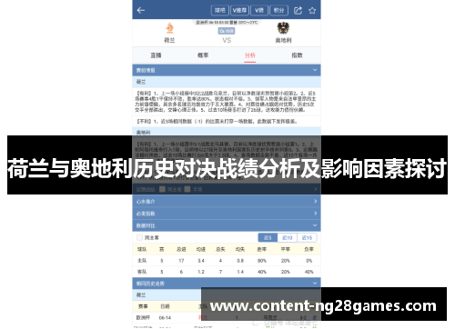 荷兰与奥地利历史对决战绩分析及影响因素探讨
